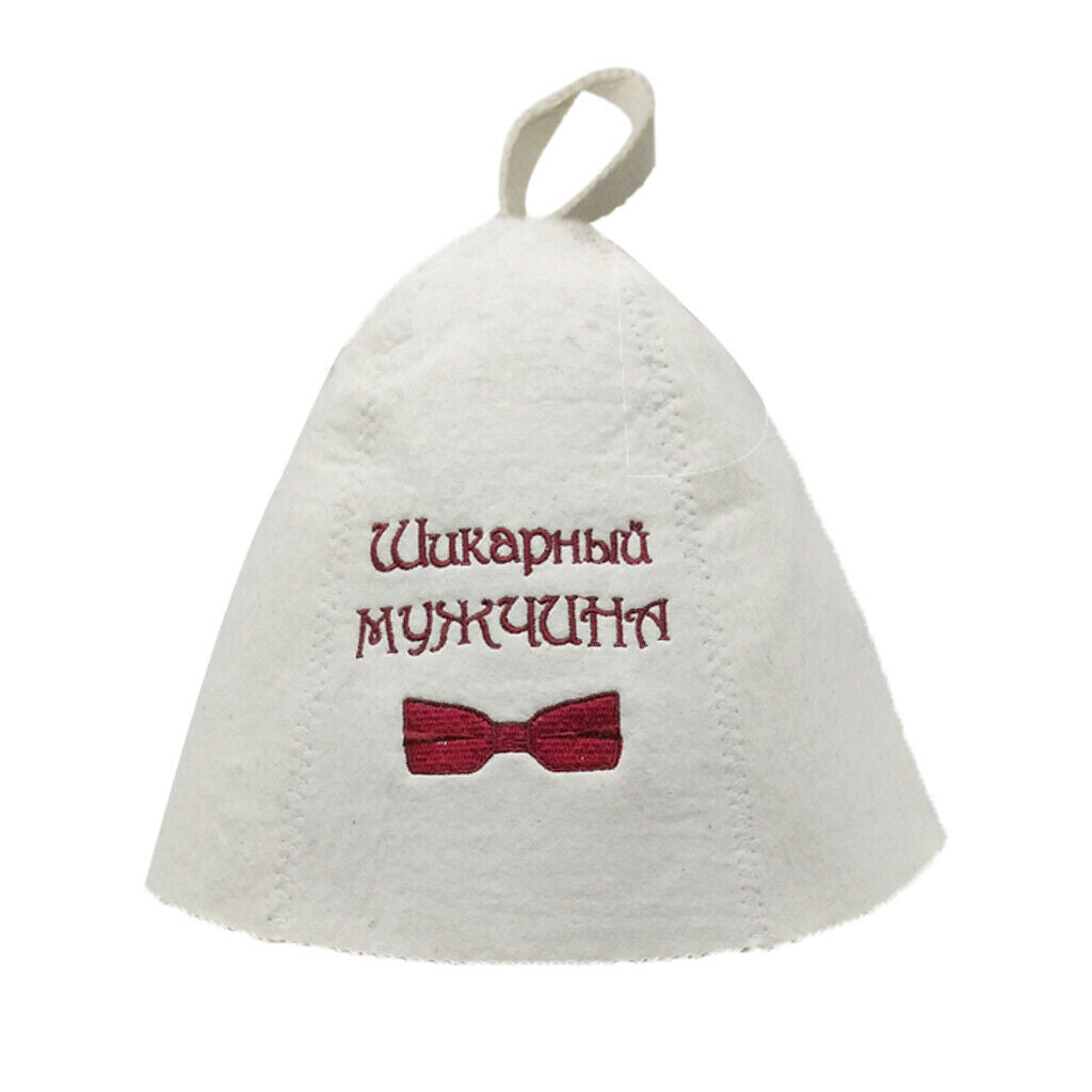 4 Pieces White Wool Mixture Hats for Sauna Banya Bath Room Houses Head