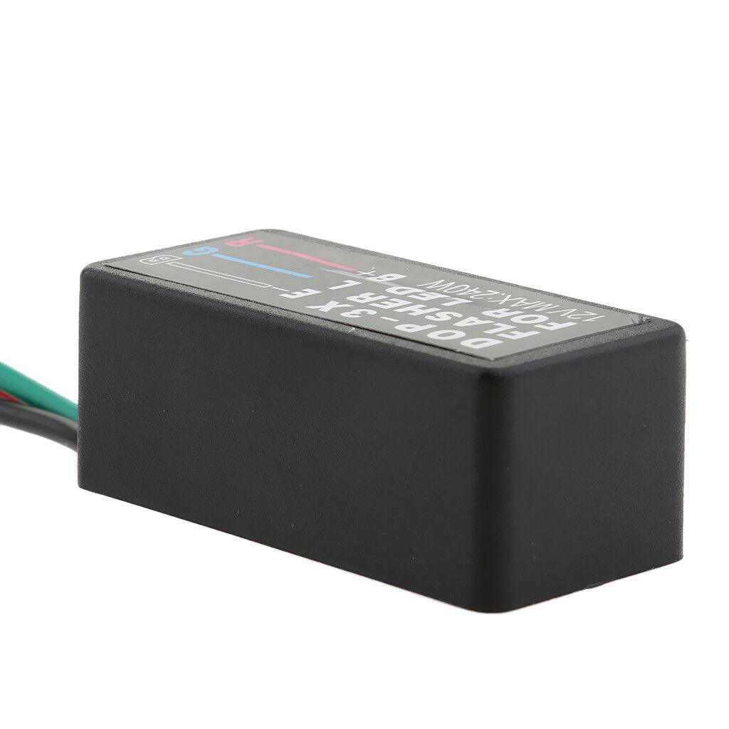 Motorcycle 100A 12V LED Brake Stop Light Strobe Flash Module Controller Box
