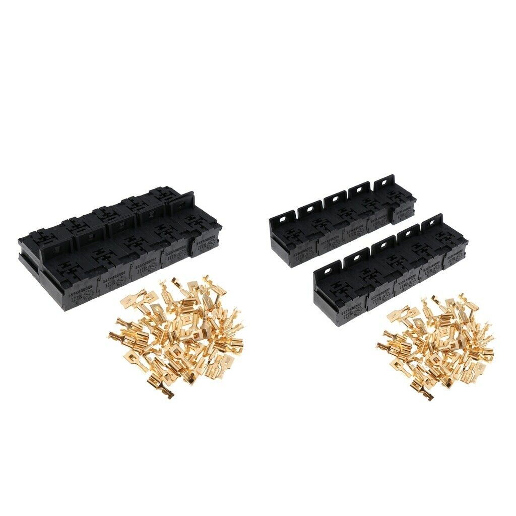 20 Set 5P Terminals Relay Socket Connector Bracket Terminal Case Holder