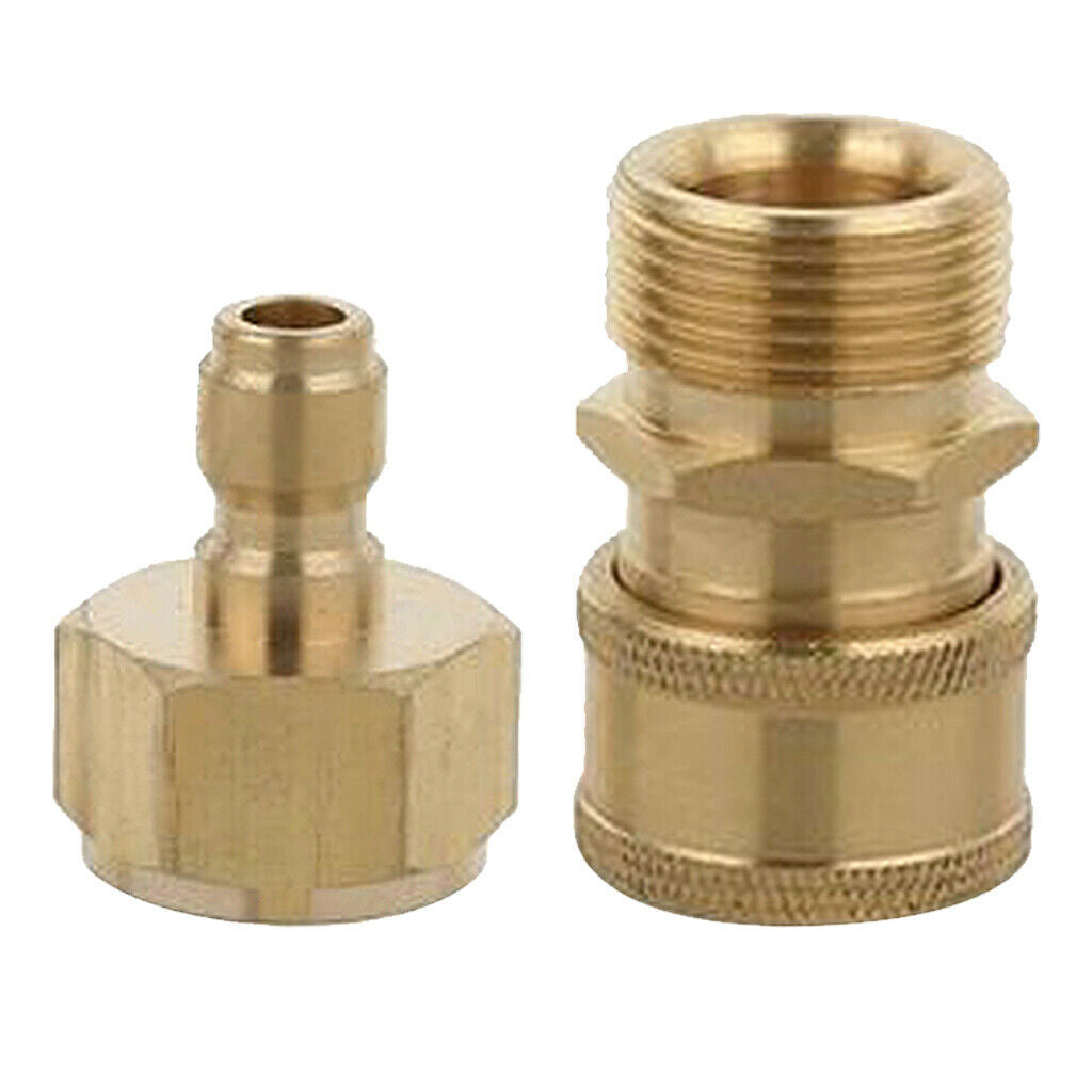 2 X Brass Pressure Washer Hose Connector Tools M22 X 1.5mm Male & Female Set
