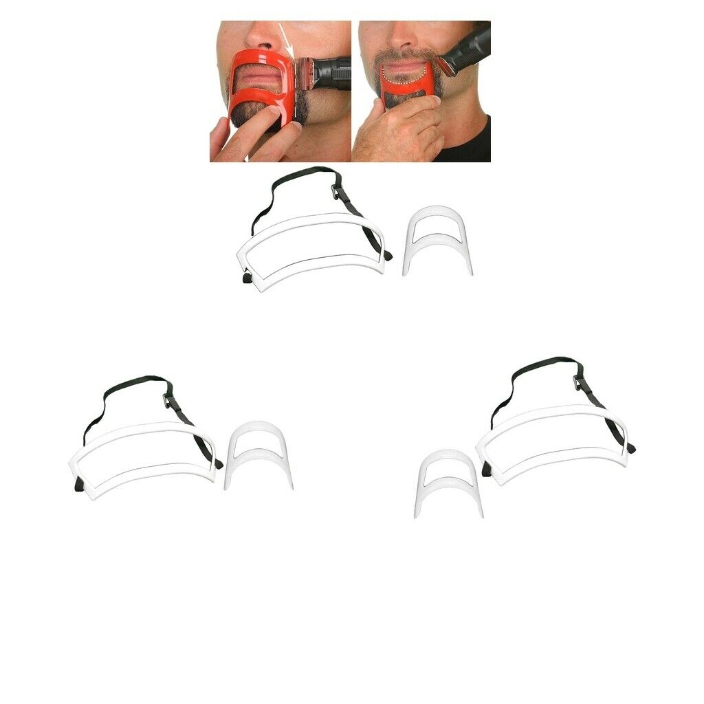2x Neckline Haircuts Beard Shaving Styling Template Ruler Grooming Kit