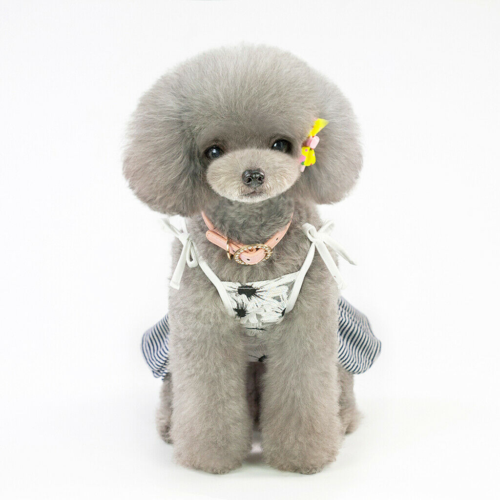 2 x Cotton Dog Dresses, Girl Dog Dress Party Birthday Pet Apparel for
