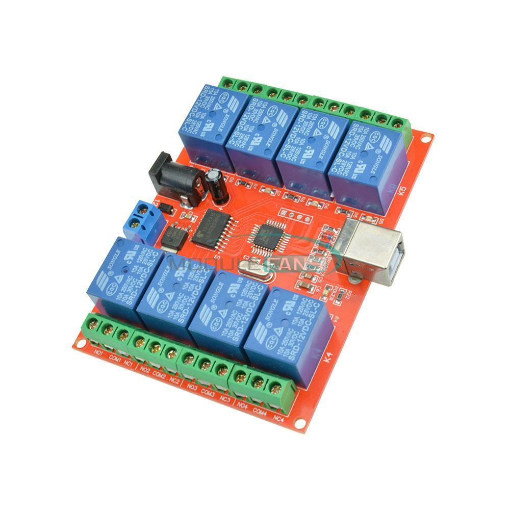 New 12V USB Relay 8 Channel Programmable Computer Control For Smart Home