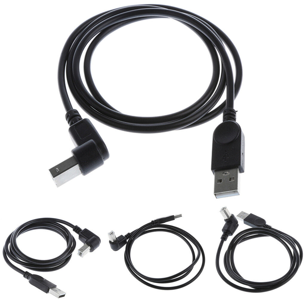 USB2.0 Male to Type B 90° Angle Extension Adapter Cables Bend upwards