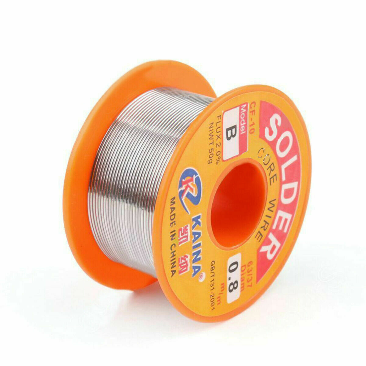 63/37 0.8mm Tin Lead Rosin Core Solder Flux Soldering Welding Iron Wire Reel 50g