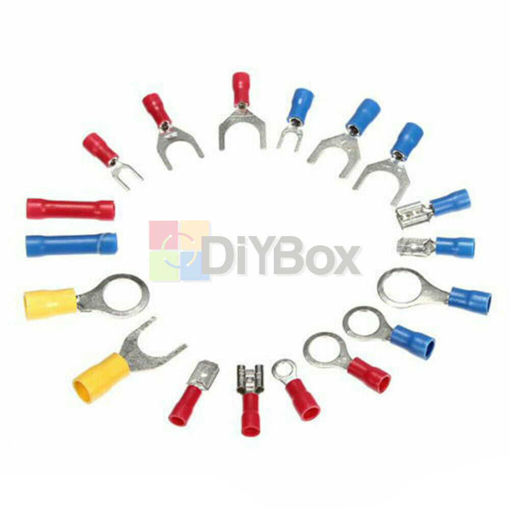 300pcs Assorted Insulated Electrical Wire Cable Terminal Crimp Connector Set PVC
