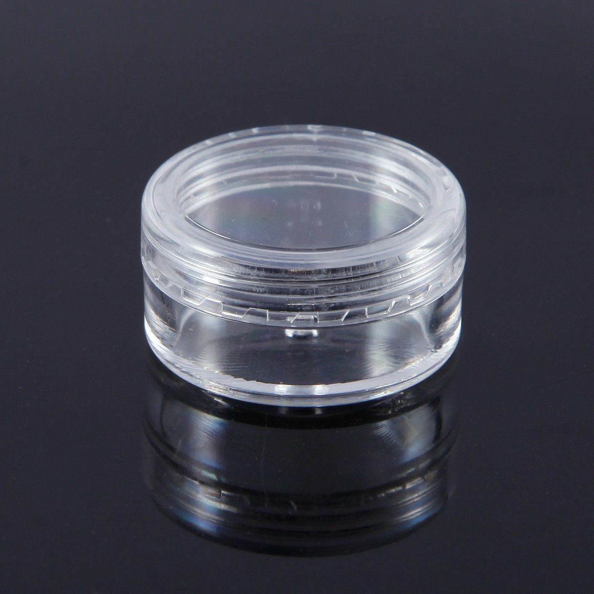 100 Clear Small 3g Grams/mL Plastic Jars for Cosmetic Sample Container Pot
