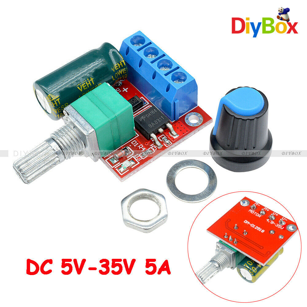 DC4.5V~35V 6V 12V 24V 5A PWM Motor Controller Speed LED Regulation Dimmer 20khz