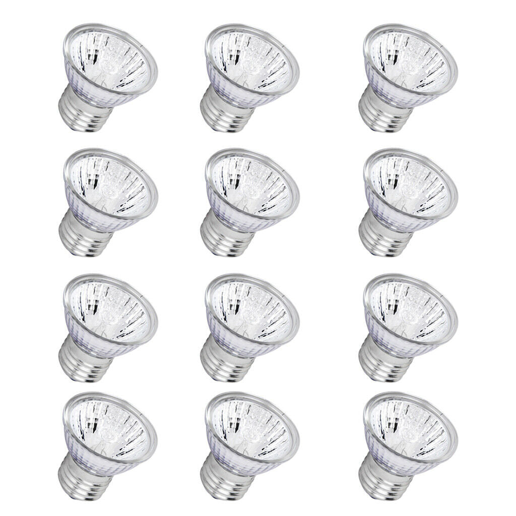 12Pcs 220V Reflector Halogen Spotlight Light 50W For Reptile Dragon Habitat