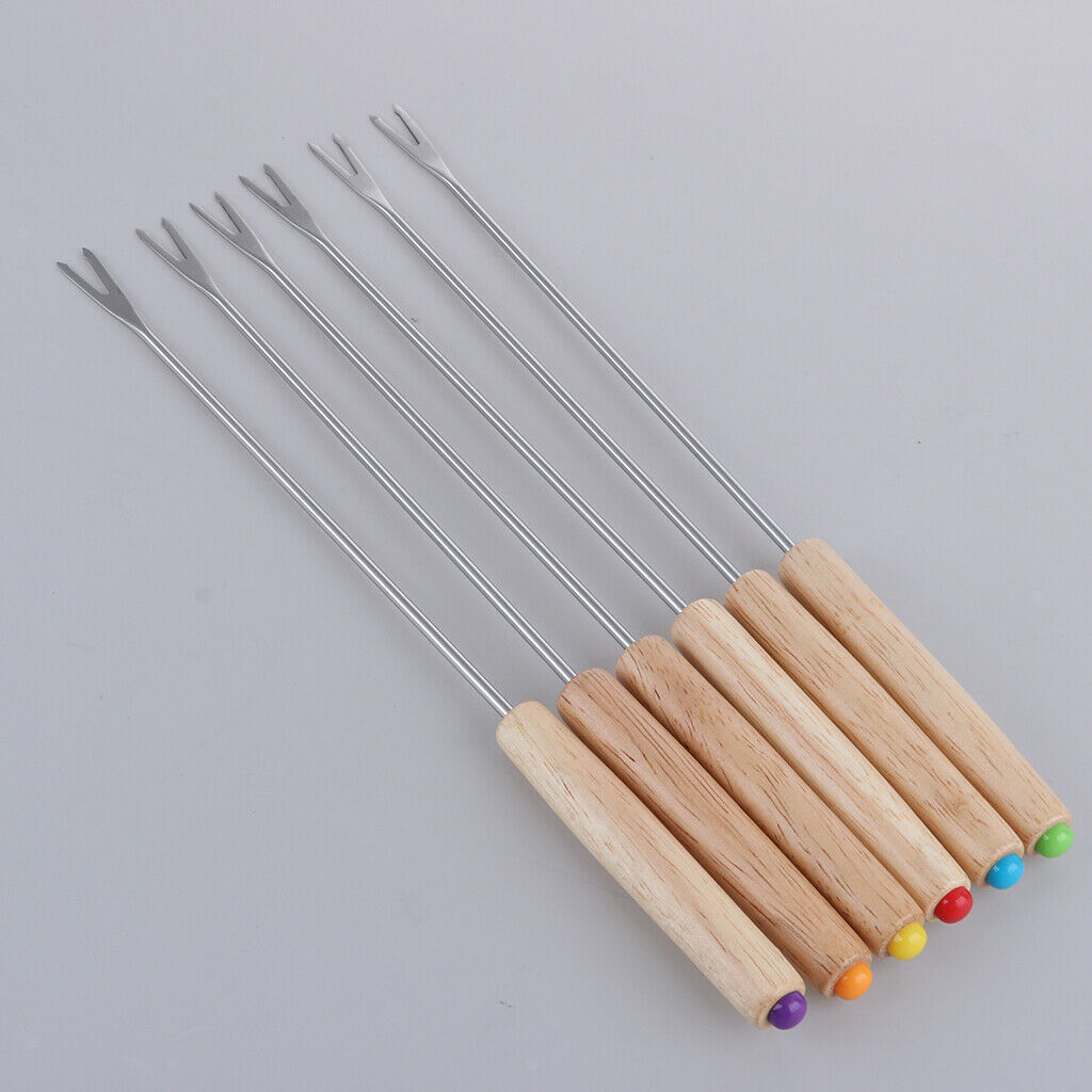 Reusable Fondue Forks with Heat Resistant Handle, Food Grade Cheese Chocolate