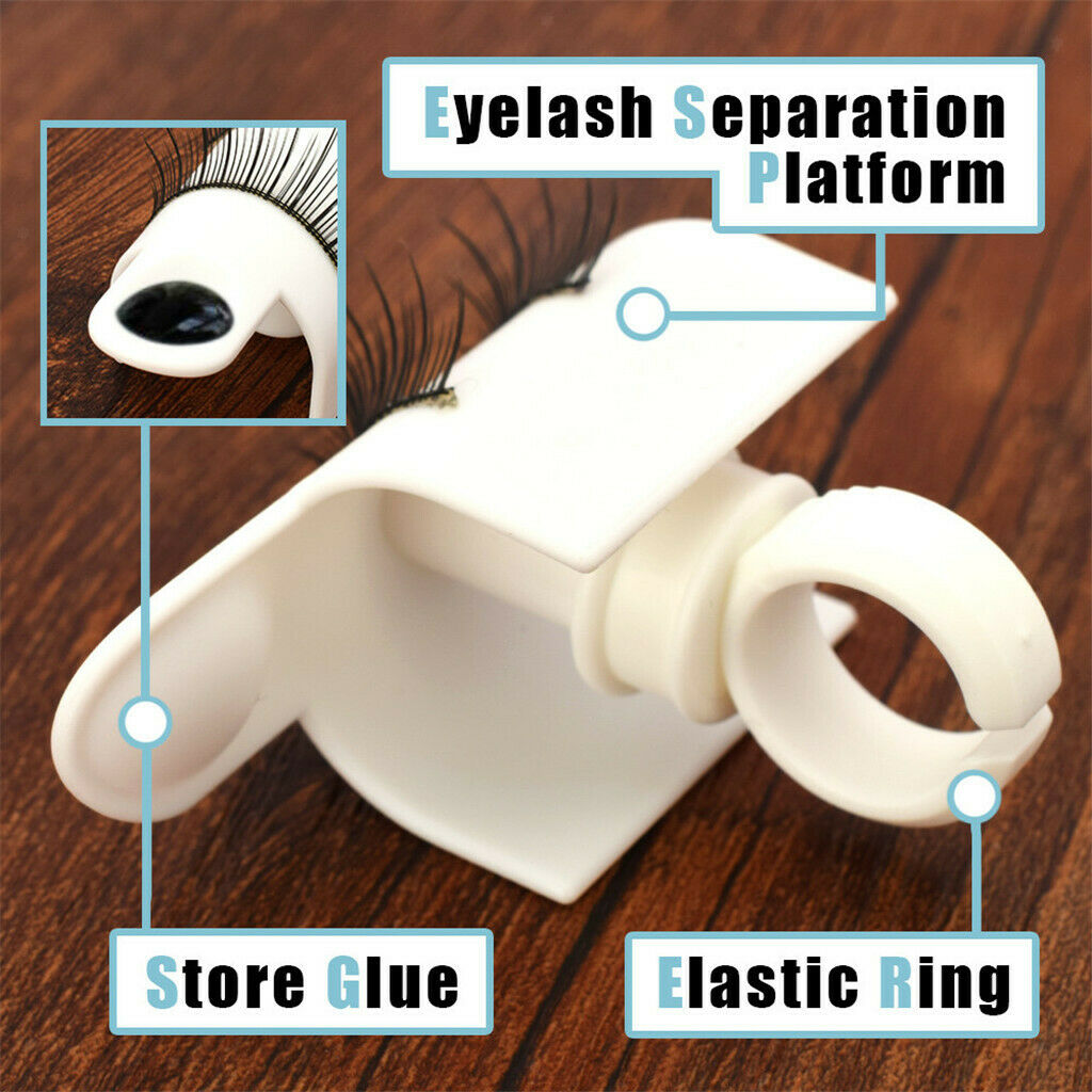 3pcs False Eyelashes Extension Eye Lash Strip Pad Holder Tray Pallet Glue Ring