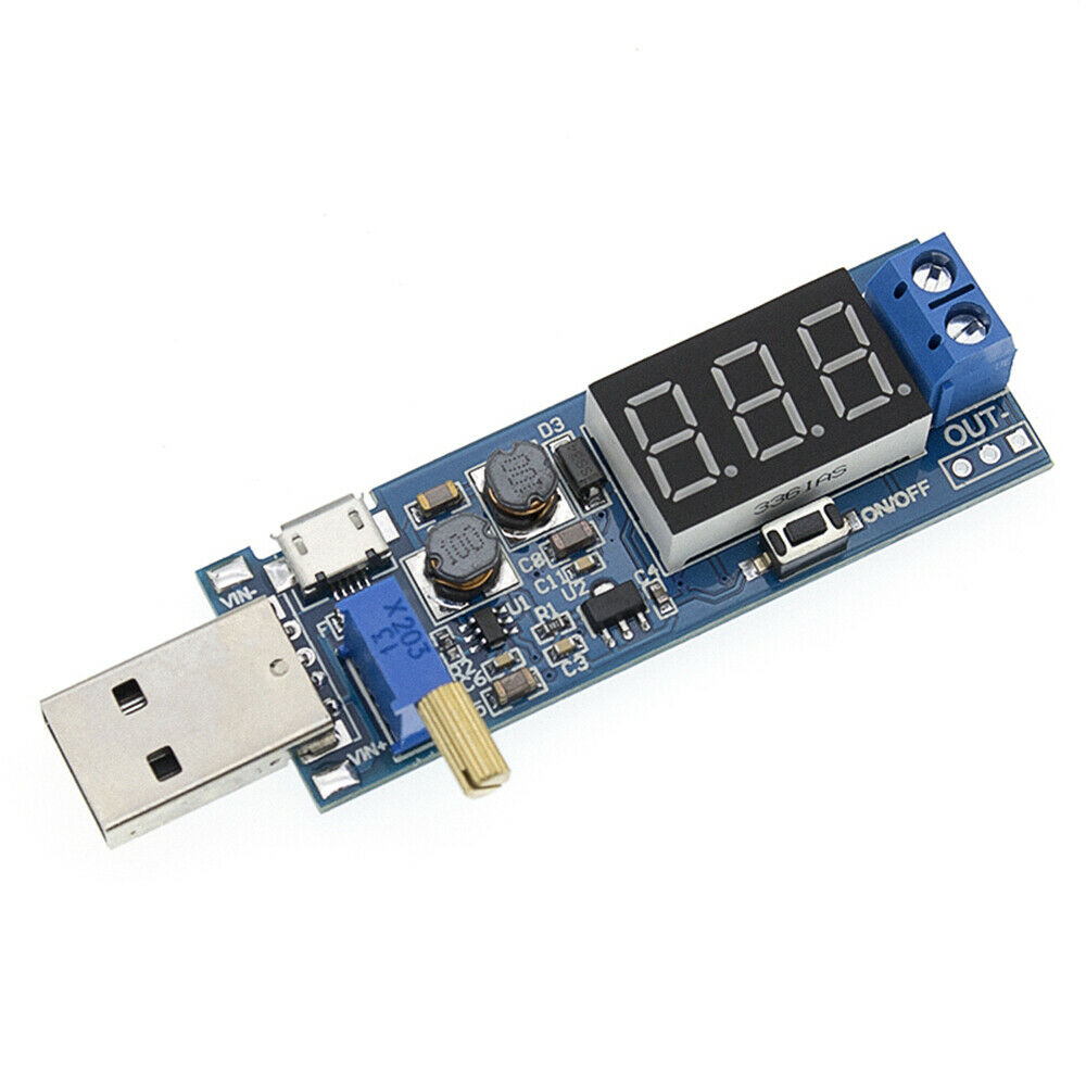 5V to 3.3V/12V Adjustable Out DC 1.2V-24V USB Step UP / Down Power Supply Module