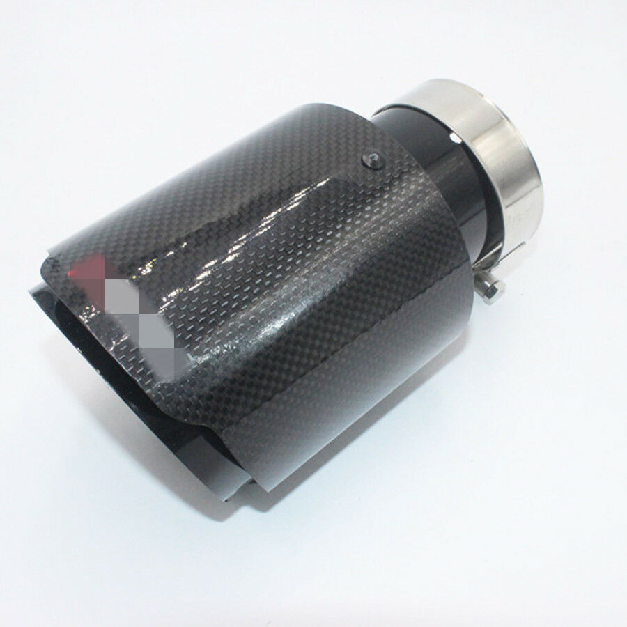 63MM IN-101MM OUT Universal Carbon Fiber Exhaust Tip Universal Muffler Tip