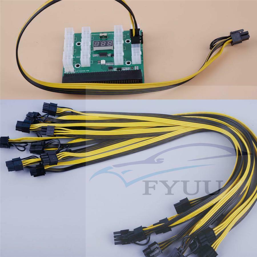 10pcs 20cm Quality 6pin to 8Pin (6+2Pin) Breakout Cable PCI-E Cable 18AWG Mining