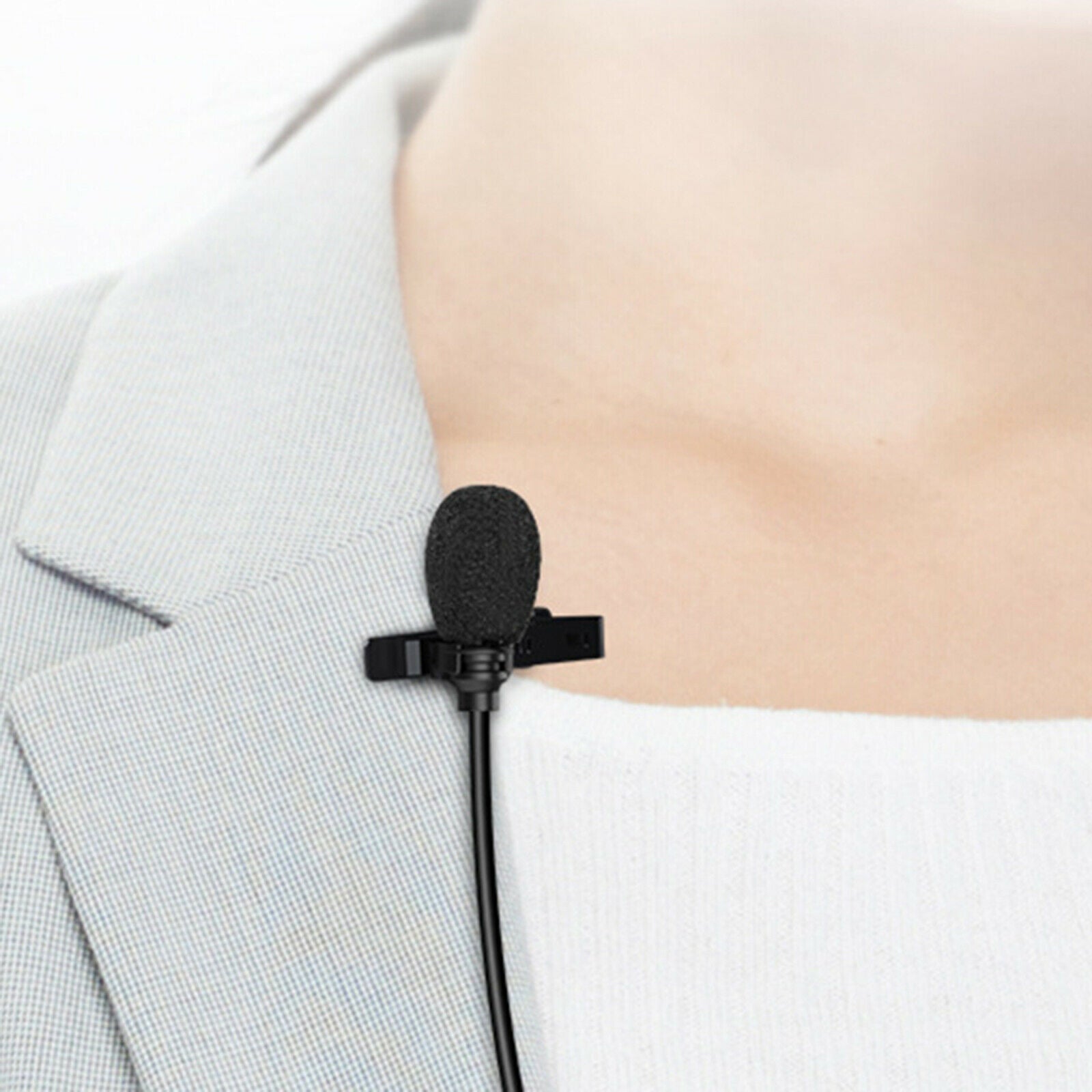 Portable Wireless Lavalier Lapel Microphone Clip-on for Computer Phone