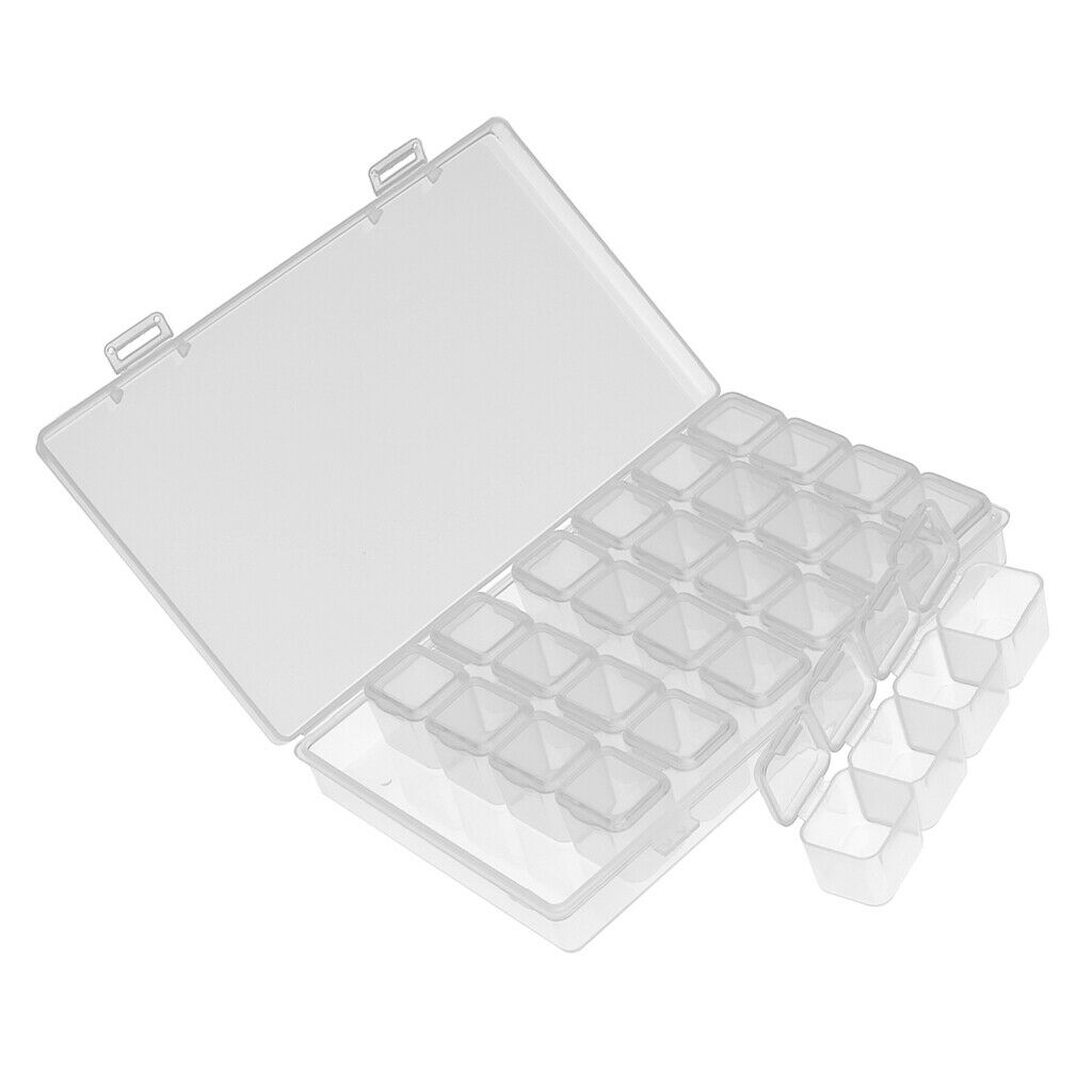 28 Grids Box Case Plastic Jewelry Storage Box Nail Art Tips