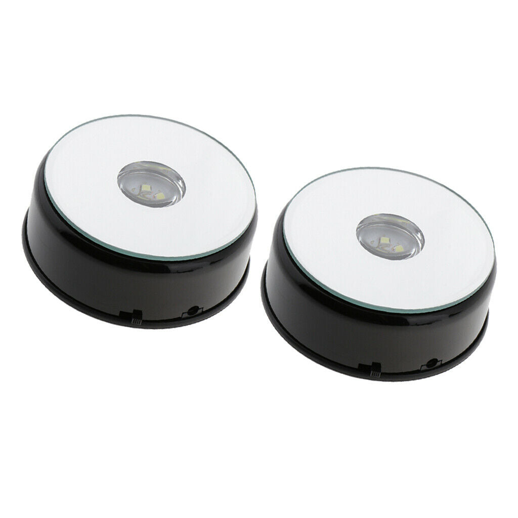 Lots 2 Rotating Display Holder w/ LED Lights for Retailers Watch Show Black