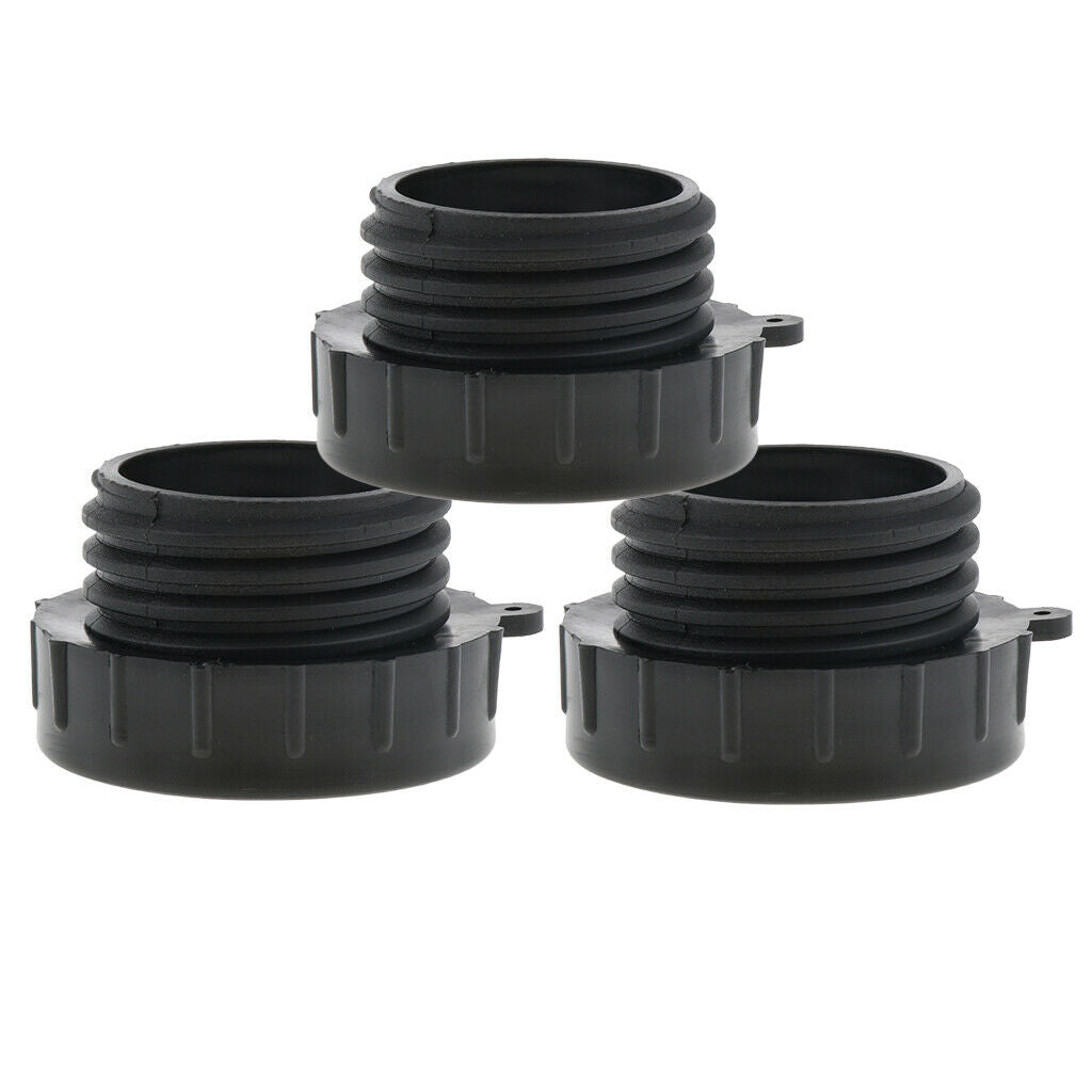 3pcs IBC Fine Threads Adapter Ibc Tote Tank   IBC Tote Fittings 2in Black