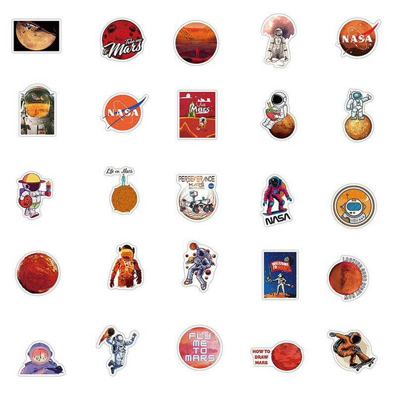 50Pc Mars Scenery Outer Space Astronaut Stickers Guitar Fridge Graffiti S.l8