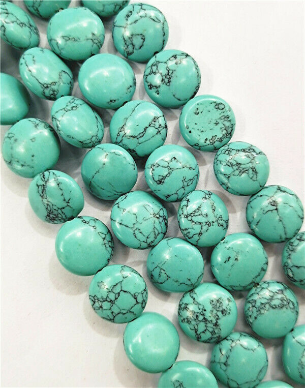 1 Strand 12x6mm Green Turquoise Round DIY Spacer Loose Beads 15.5inch HH7804