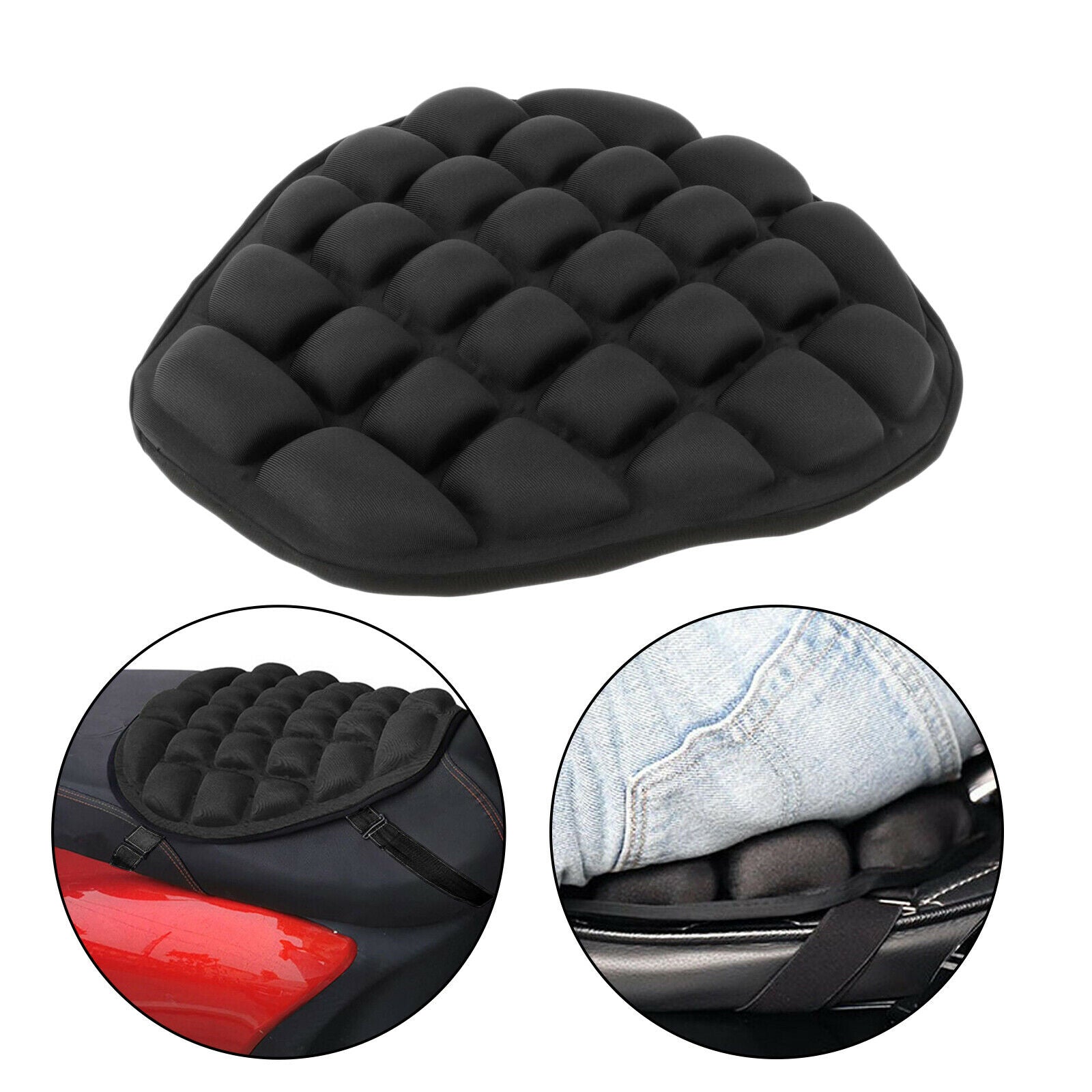 2x Airbags Motorcycles TPU Seat Cushion Large Shock Absorption for Saddles