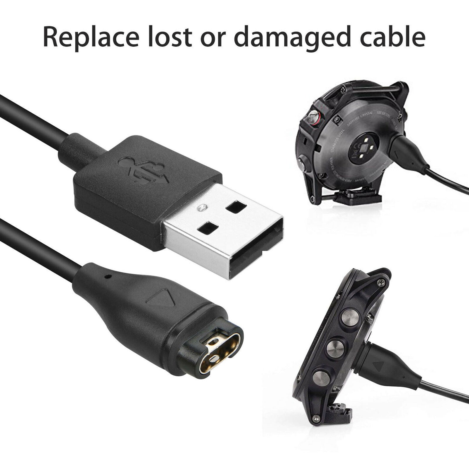 USB Charger Charging Cable Cord for Garmin Fenix 5/5S/5X Vivoactive 3 Vivosport