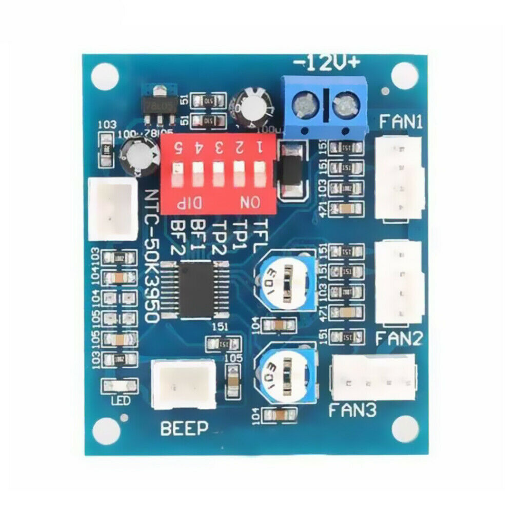 12V Regulator PWM Fan Temperature Control Module High-Temp Alarm Speed Control