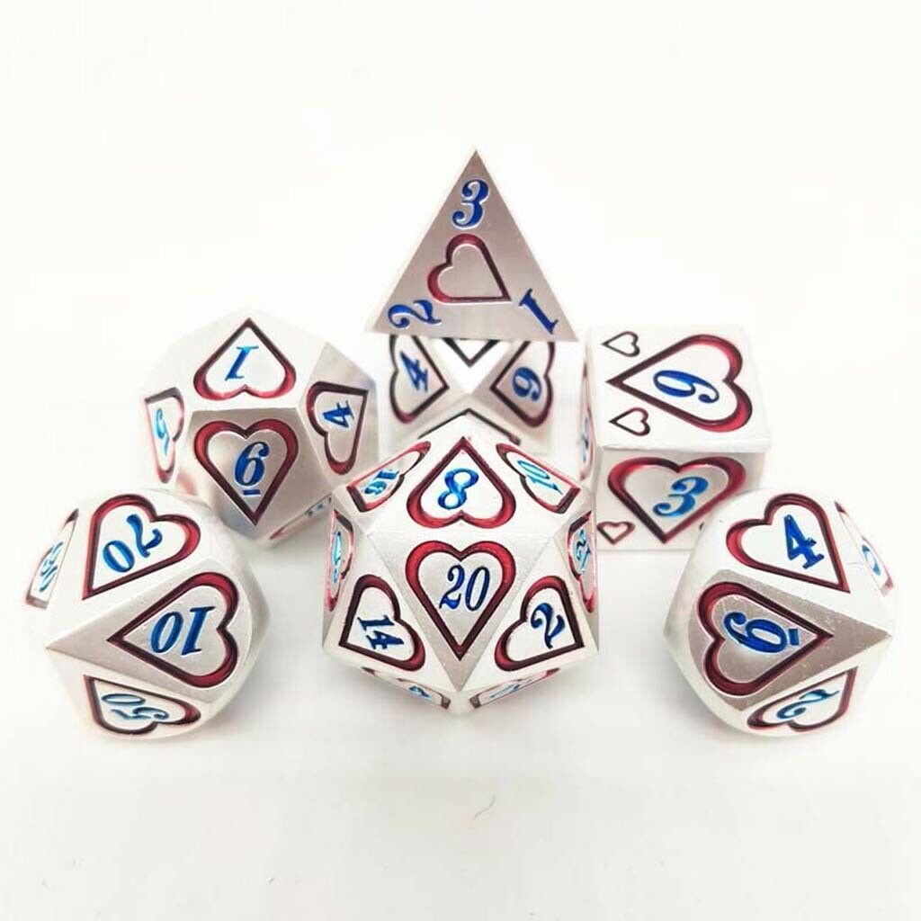 7Pcs Zinc Alloy Multi-sided Dice for Role Play Party Board Game Supplies #9
