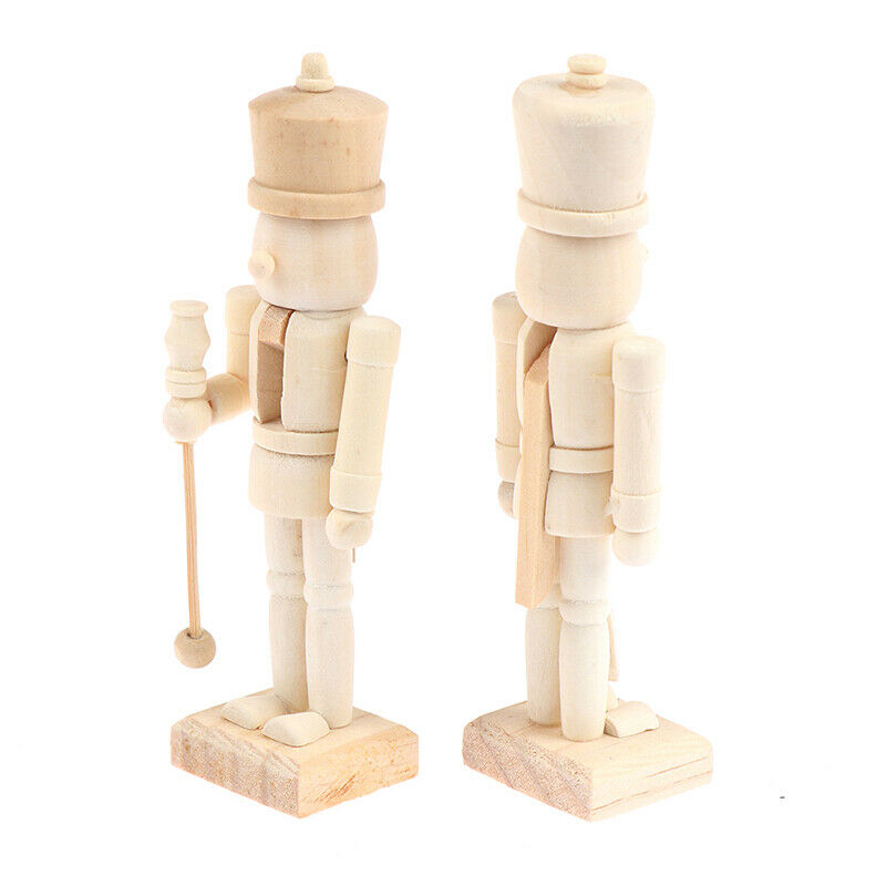 New 12cm Nutcracker Puppet White Embryo Walnut Soldier Shaped Ornamen.l8