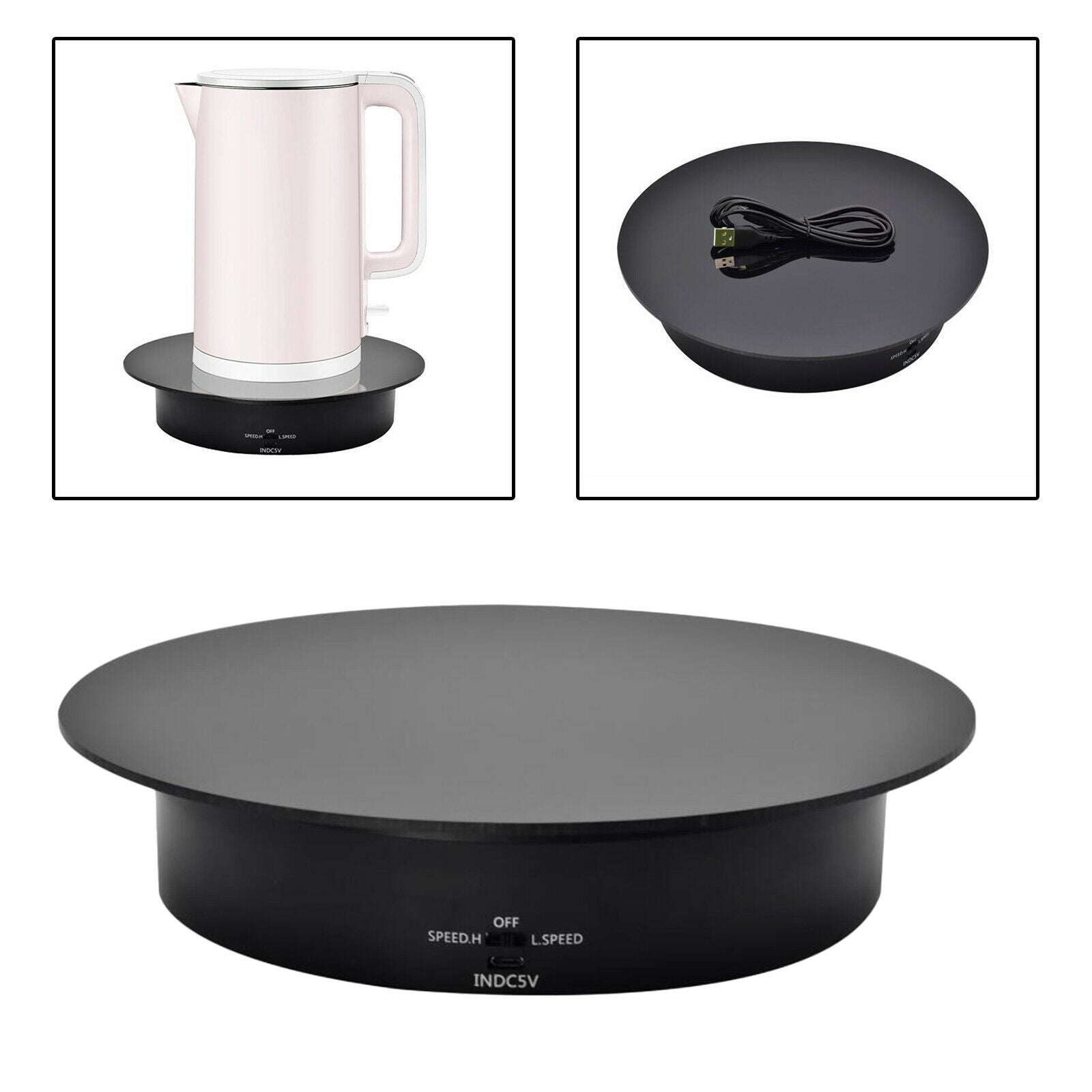 Turntable Rotating Display Stand for Photography Jewelry Watch Collectibles