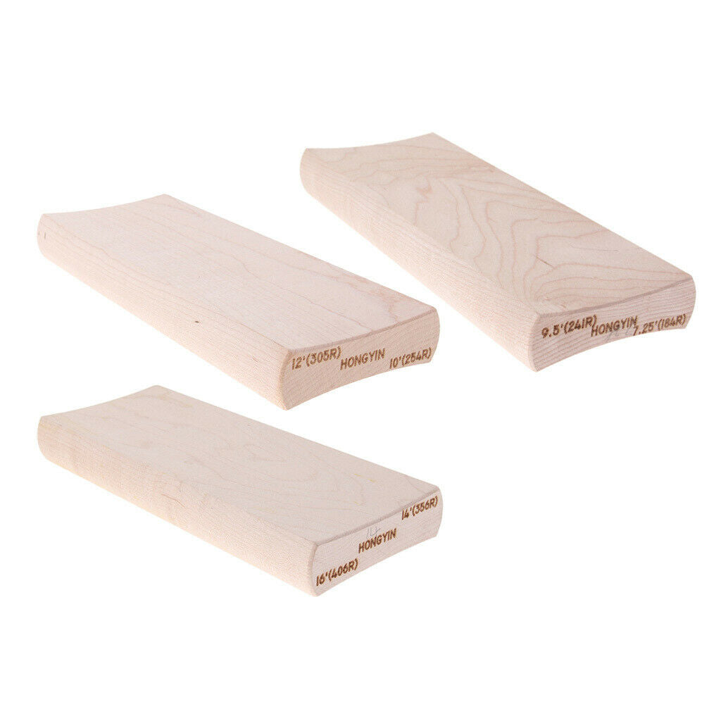 3x Radius Sanding Block for Guitar Bass Luthier Tool Musical Instruments