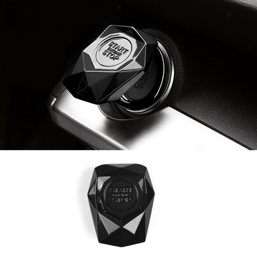 Black Alloy Car Engine Ignition Switch Protective Cover Interior Decorative