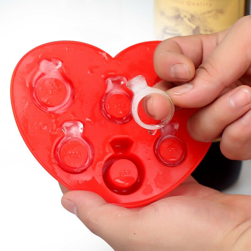 Diamond Ring Ice Cube Tray Silicone Freeze Jelly Pudding Mold Chocolate Mould