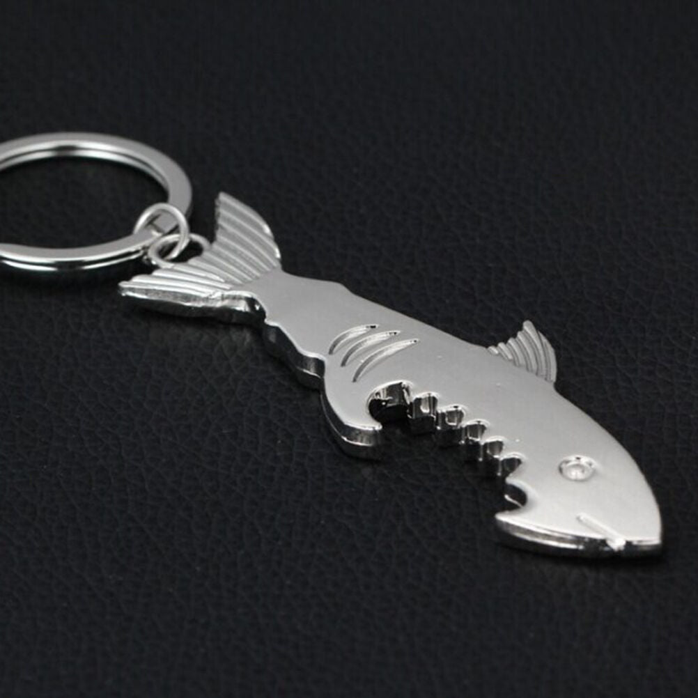 Hot Metal Big Shark Beer Bottle Opener Keychain Keyring Keyfob Creative Gi.l8