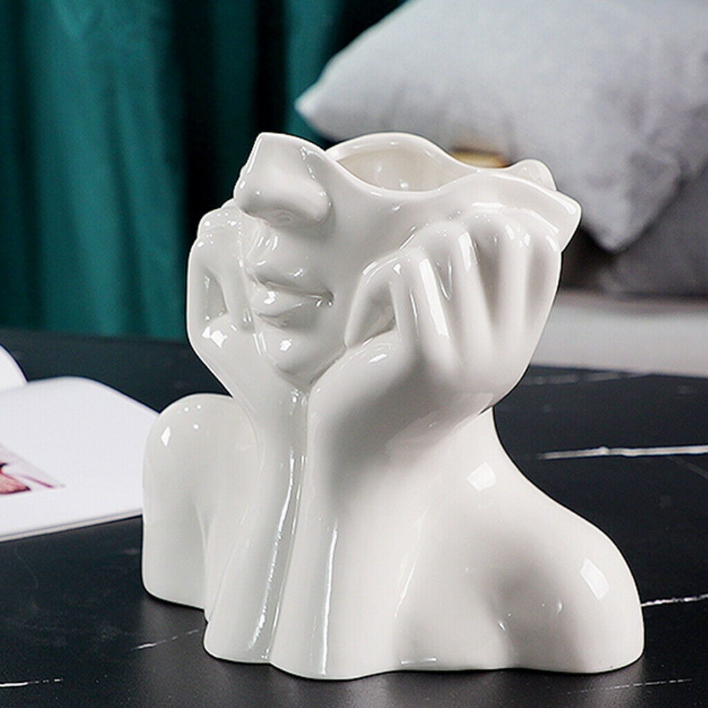 Girl Form Head Face Vase Head Shaped Vase Small Office Decor Party Gift