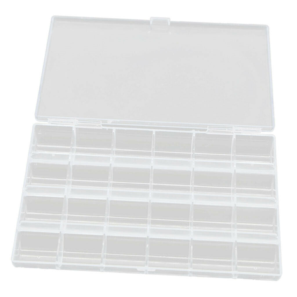 2 Pieces Empty Acrylic Case Holder Box for Earrings Nail Art Beads Glitters