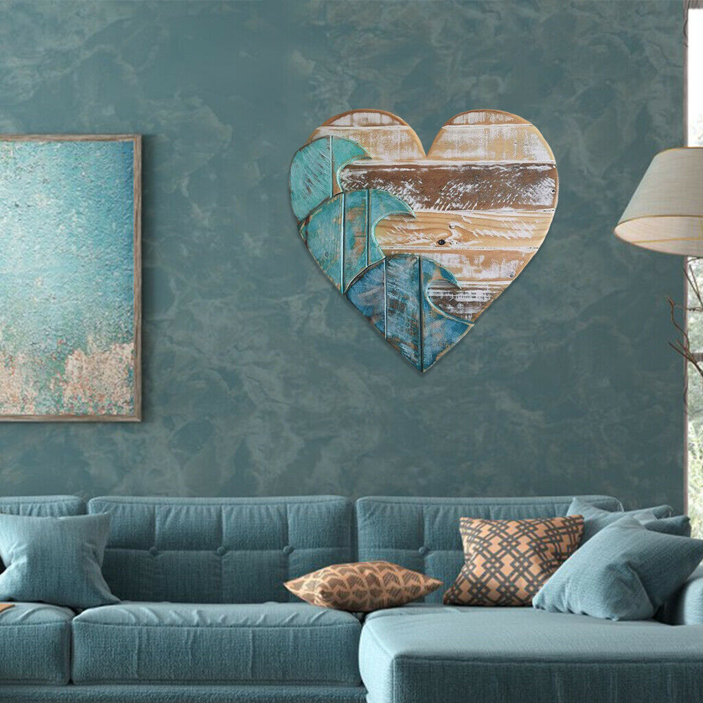 1pc Wood Heart Shape Wall Hanging Pendant Office Decor for Friends Families
