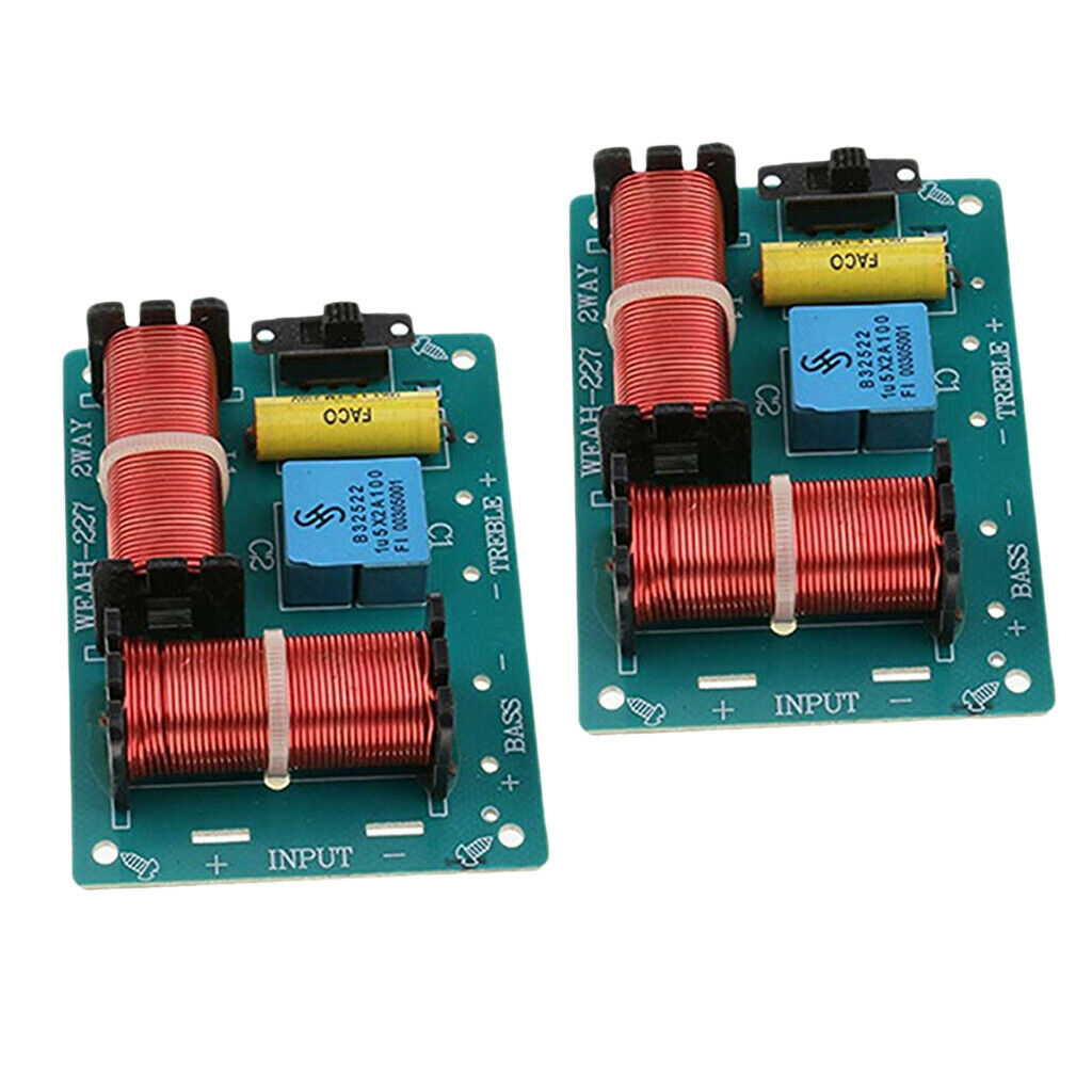 2x Treble Bass 2-Way Frequency Divider Audio Crossover Filters Board 100W