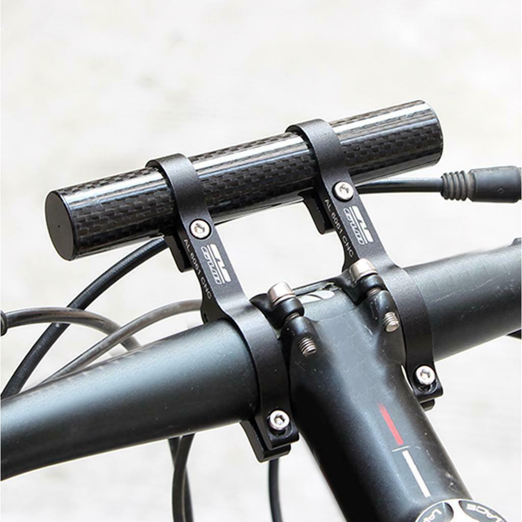 Carbon Fiber Bike Handlebar Extender Light Phone Bracket Holder Components