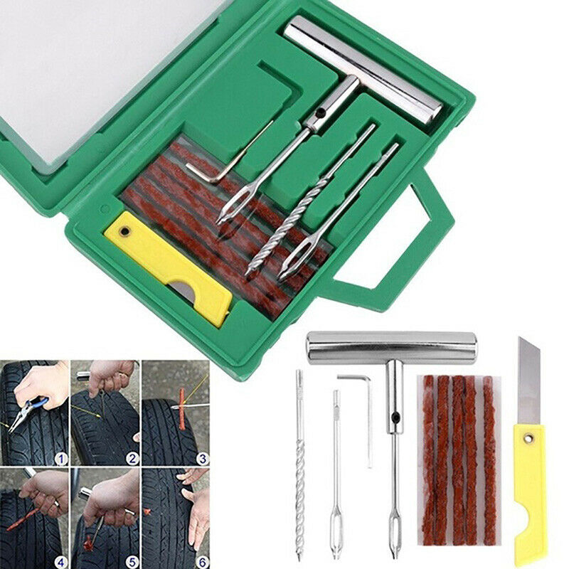 Tire Repair Kit Heavy Duty Puncture Fix Tool Plug Fit Car Truck Motorcycle  Tt