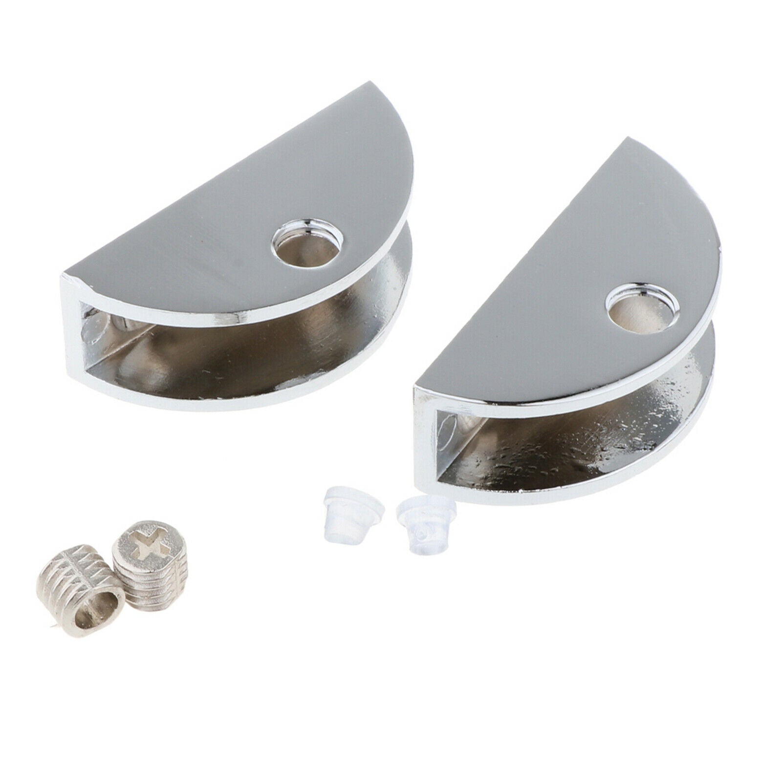 2pc Glass Clamps Clip Bracket Holder Shelf Handrails Flat Base Fixed Glass 6-8mm