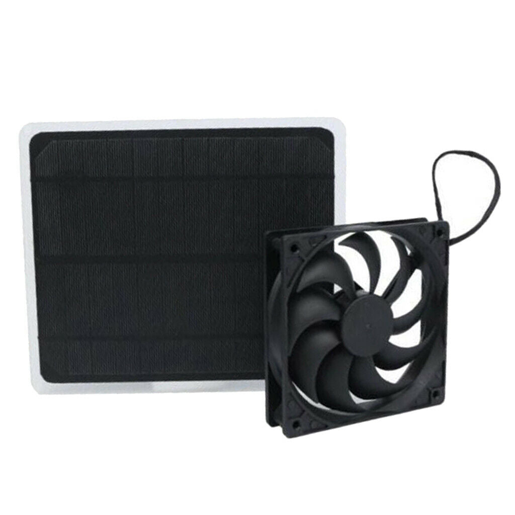 12V 5W Solar Panel Fan Charger Kit Backup Cooling Fan for Van Camper Camping