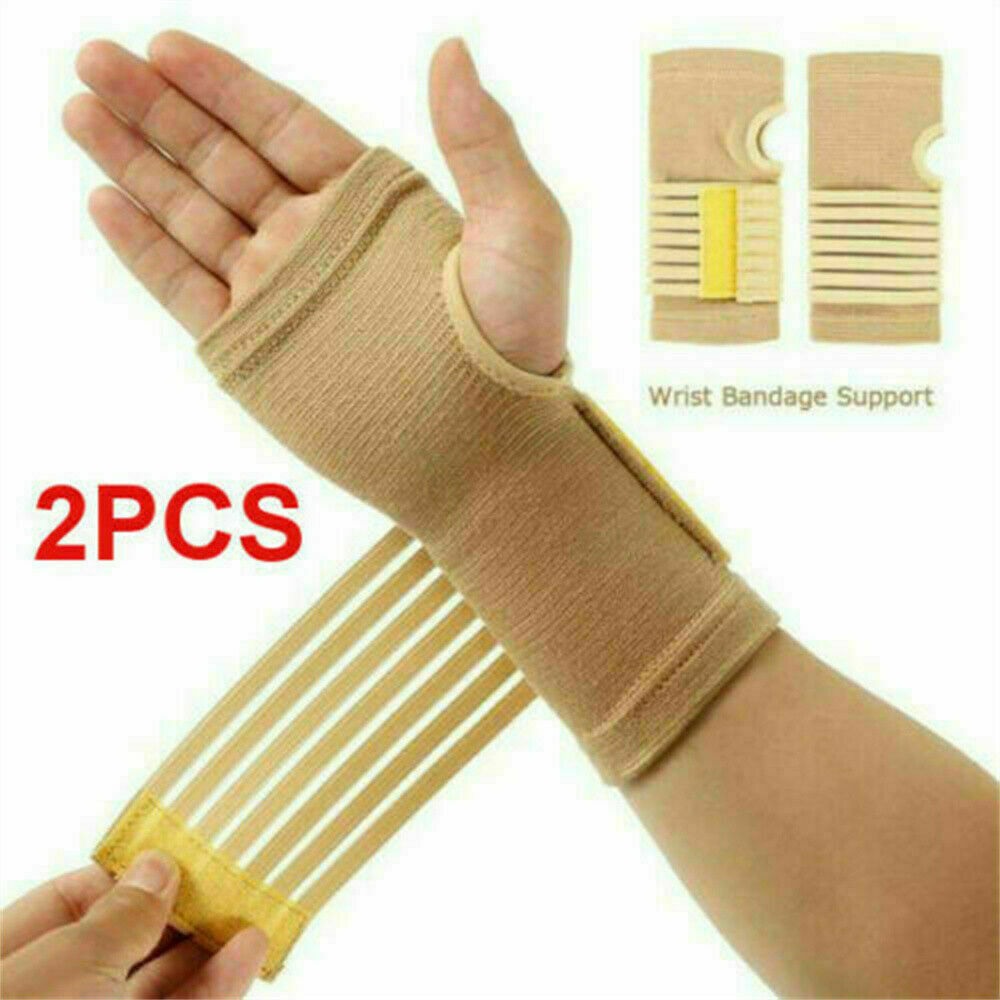 2x Carpal Tunnel Wrist Support Breathable Splint Bandage Strap Gym Sprain Injury