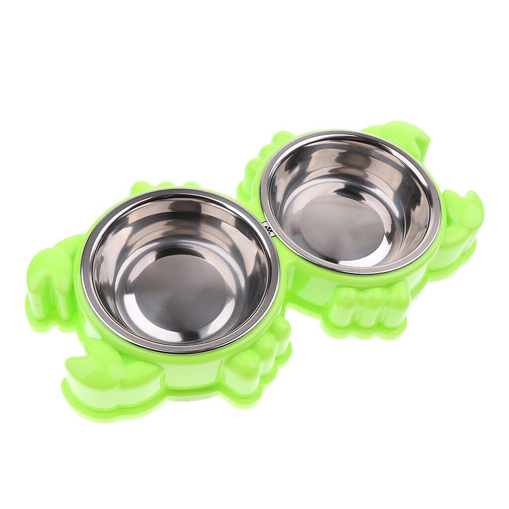 Cat Feeder Dog Anti Skid Bowl Feeding Bowl Dish Container Green Crab