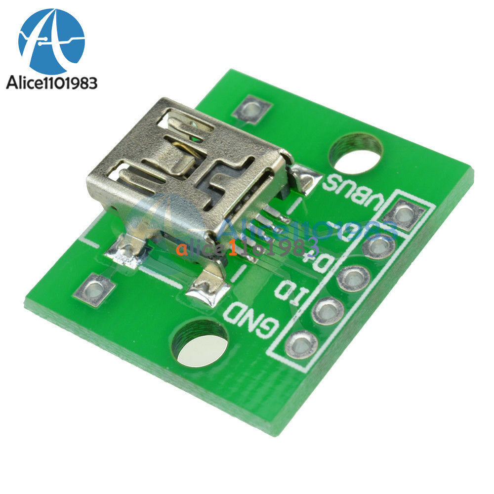 5pcs Mini USB to DIP Adapter Converter for 2.54mm PCB Board DIY Power Supply NEW