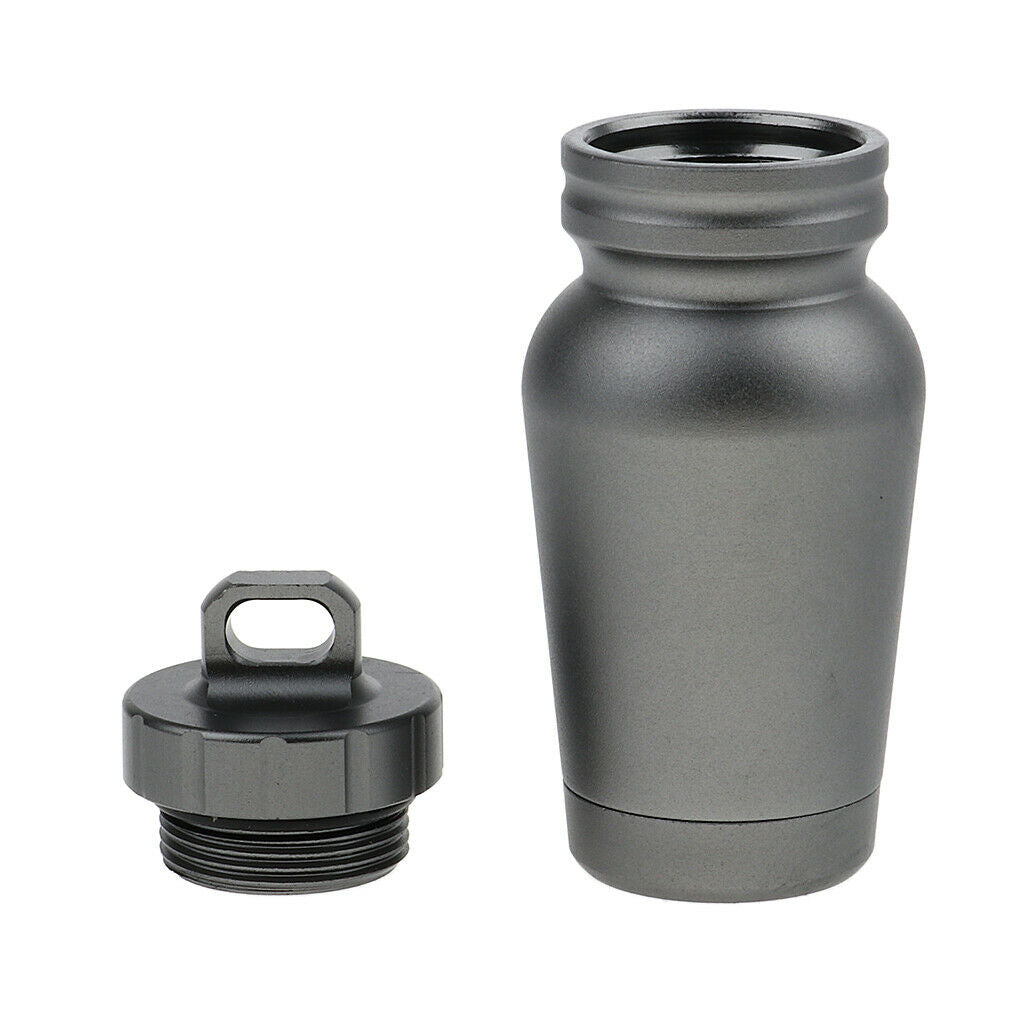 Outdoor Storage Container Case Pill Box Key Ring Carry Cash Capsule Gray