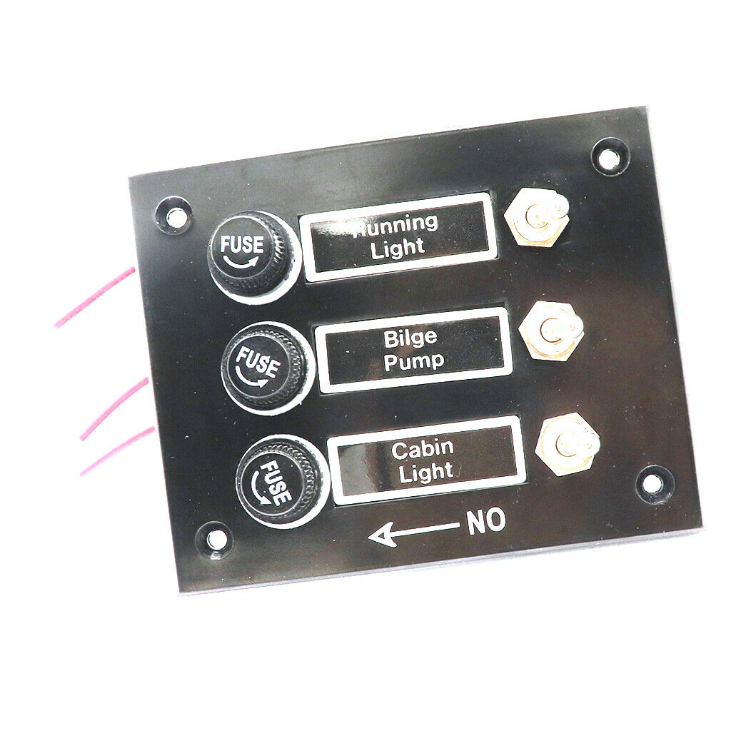 3 Gang 5A Fuse Marine Boat RV Switch Panel 12 Volt New Toggle Switch Panel