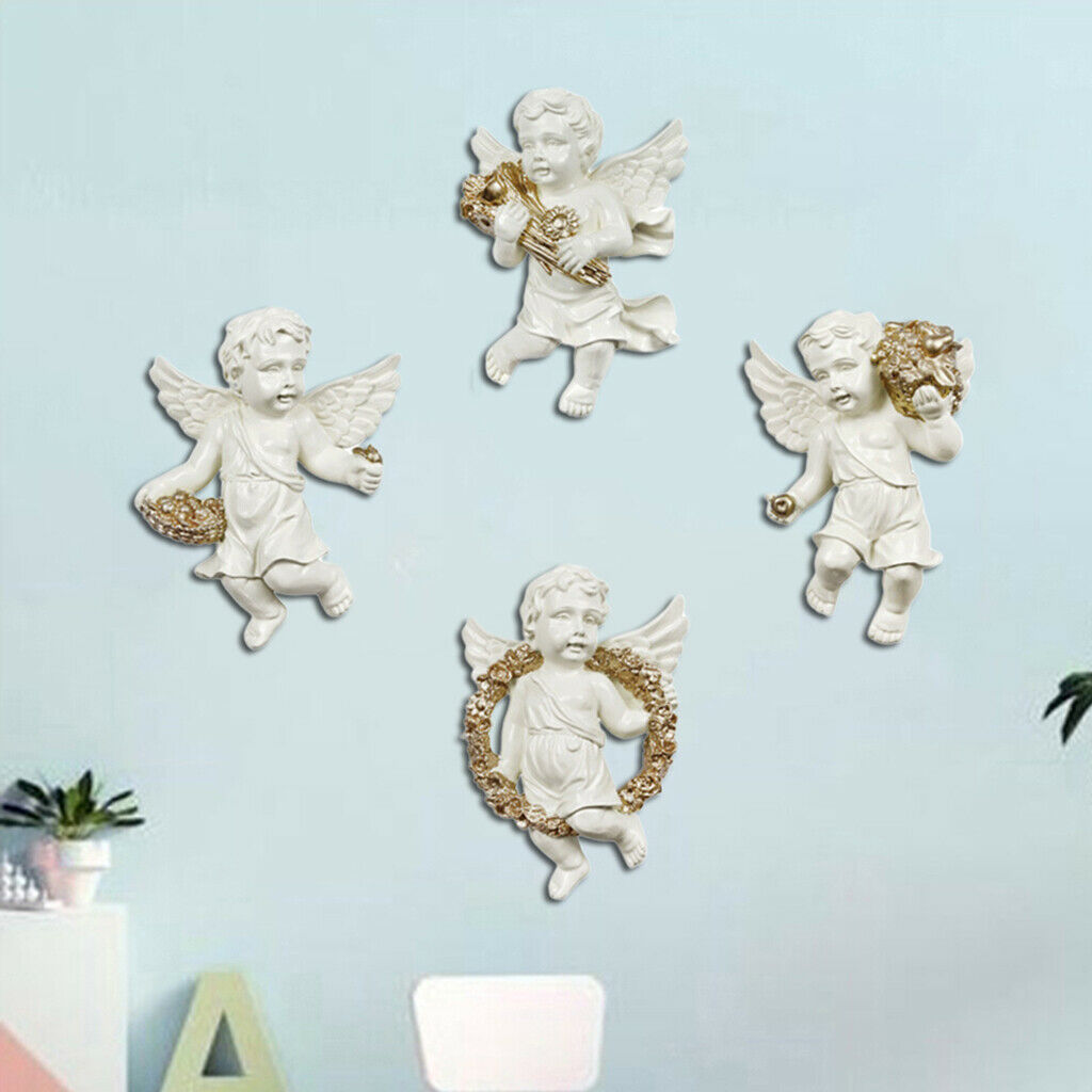 Creative European Cherub Wall Statues Angel Cupid Decor Crafts Living Room