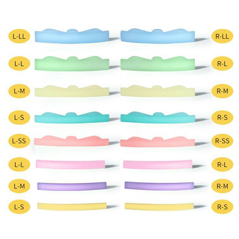 8 Pairs Silicone Eyelash Perming Pad Lashes Curler Rods Lashes Lift Shield TBDD