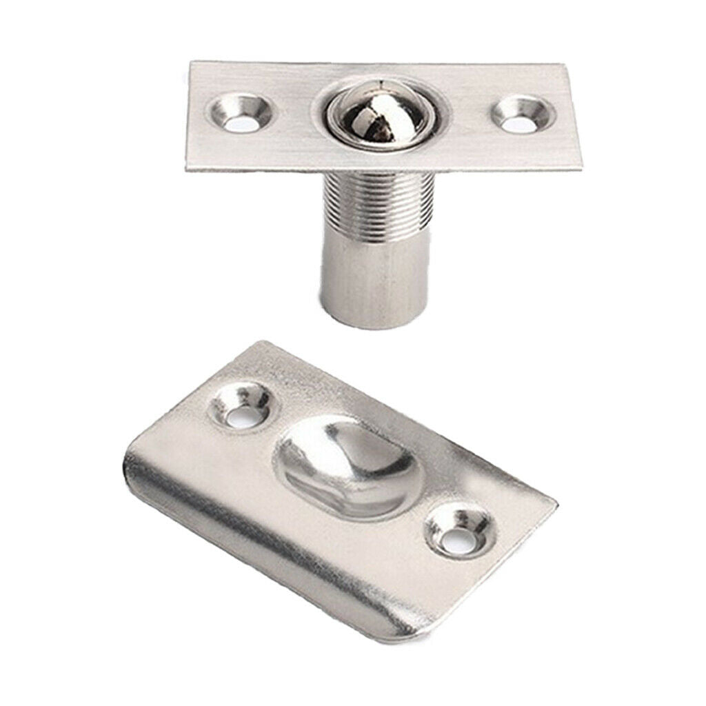 Adjustable Door Roller Catch Mortice Spring Loaded Ball Latch Locks Chrome